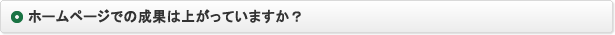 ホームページでの成果は上がっていますか？