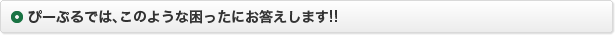 ぴーぷるでは、このような困ったにお答えします！！