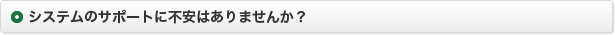 システムのサポートに不安はありませんか？